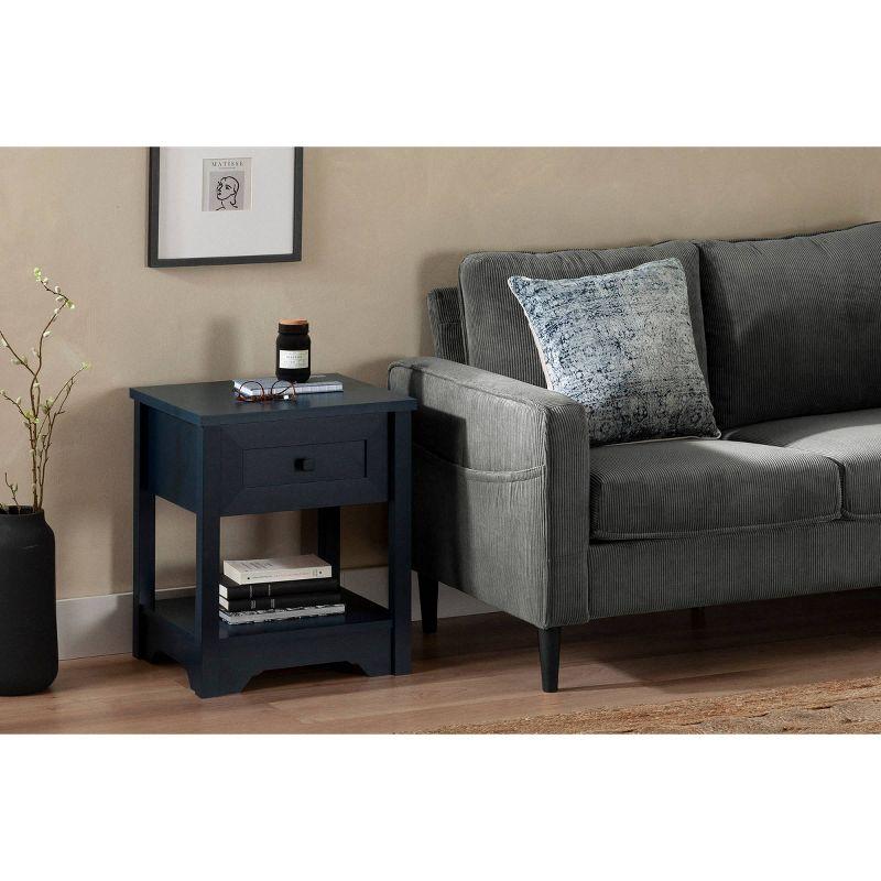 Farnel End Table Navy Blue - South Shore: Laminated Particle Board, 22.5" High, CARB Certified