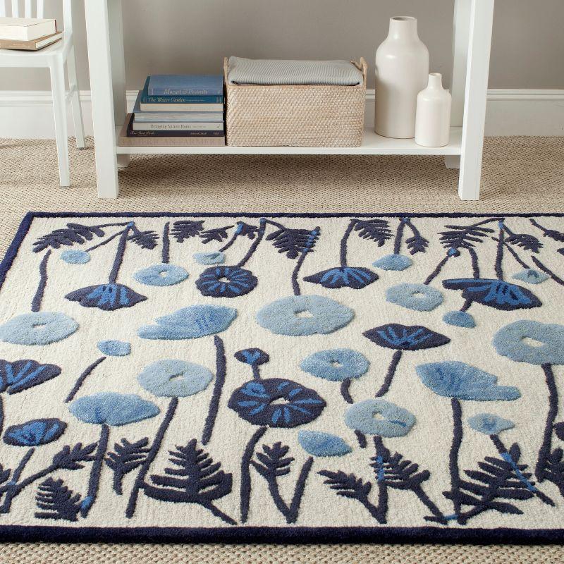 Martha Stewart Poppy Glossary - MSR3627 - Indoor Hand Tufted Area Rugs - Azurite Blue - 4'x6'