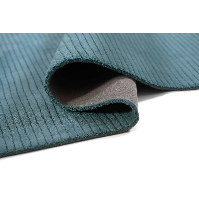 Momeni 2'6"x8' Asher Solid Handloomed Runner Rug Blue: Wool, Medium Pile, Indoor, Handmade, Cotton Backing