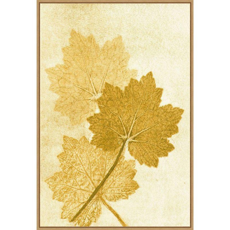 Amber Leaves Botanic-Inspired Canvas Framed Wall Art 23" x 33"