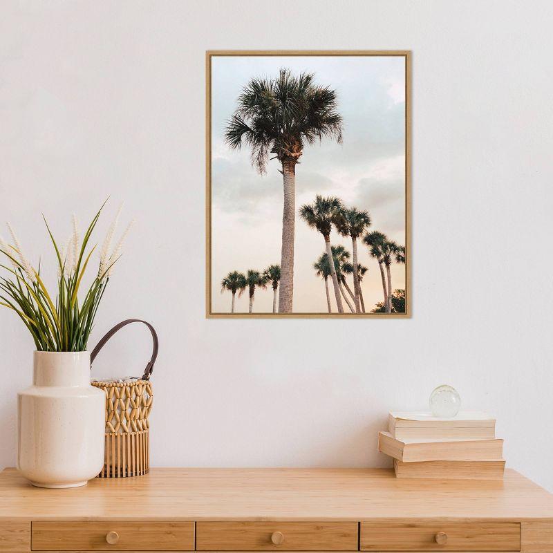 18" x 24" Tall Palms by Olivia Joy Framed Canvas Wall Art - Amanti Art: Modern Lithograph, Sawtooth Back, Nature Scene