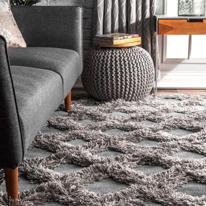 Nuloom Francene Diamond Trellis Shag Indoor Area Rug