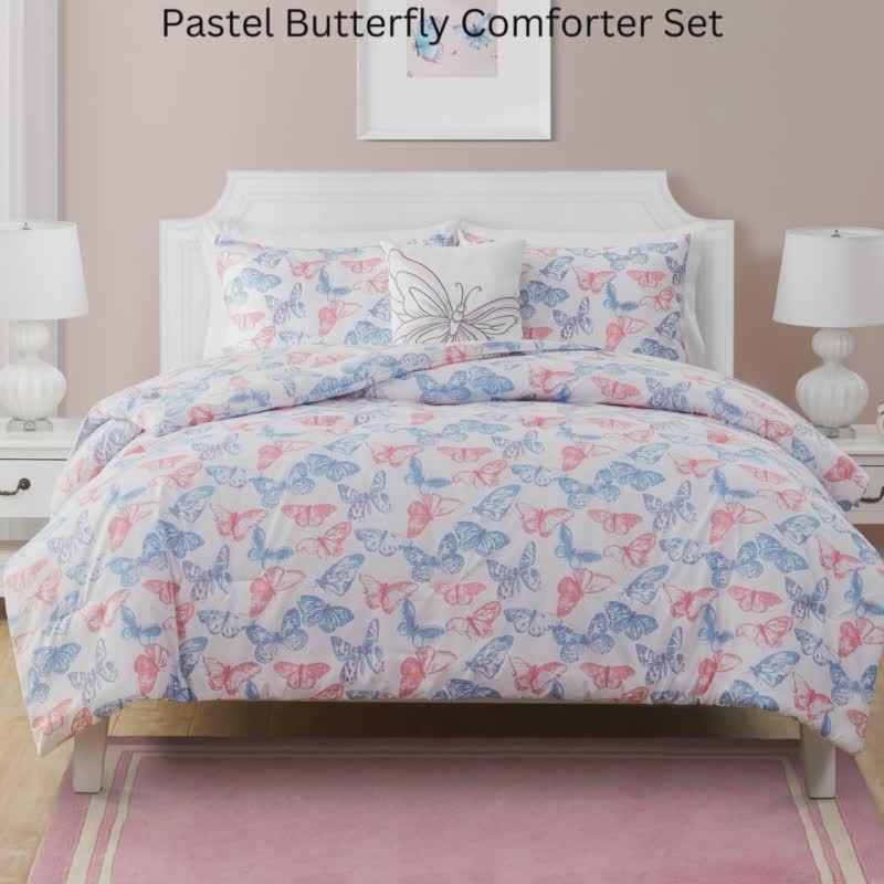 Pastel Butterfly Comforter Set