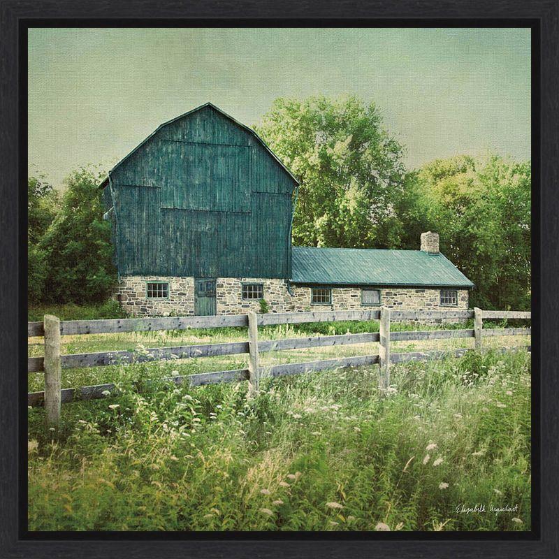 Blissful Country Barn Framed Canvas Print, 16" x 16"