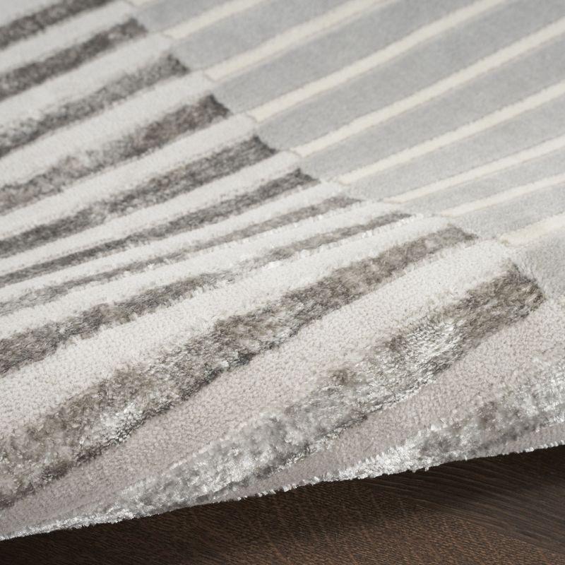 Brushstrokes Abstract Machine Woven Polypropylene/Polyester Area Rug in Gray