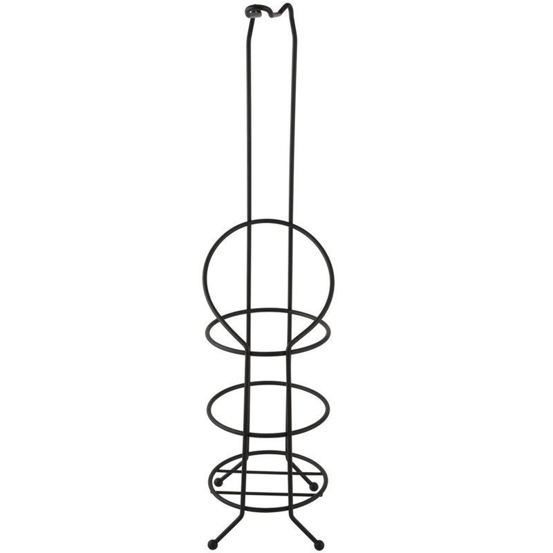 24" Tall - Matte Black Toilet Paper Storage Stand Holder With Reserve