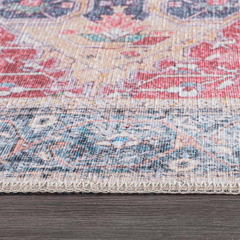 Bohemian Medallion 5'x7' Multicolor Easy-Care Synthetic Rug