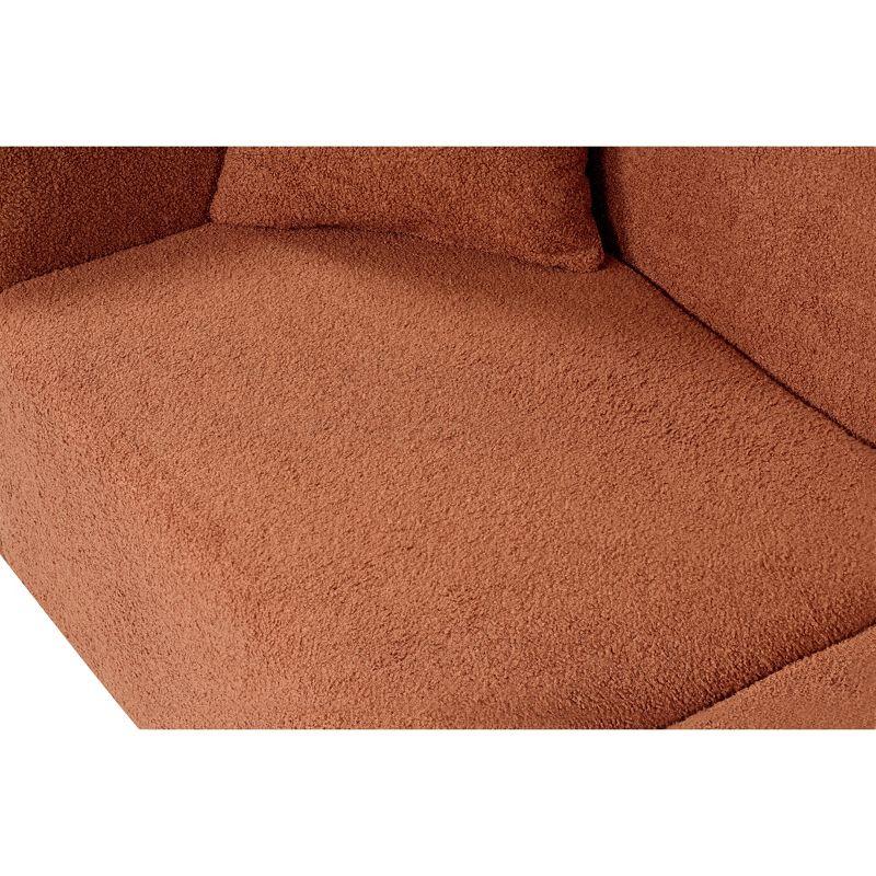 Christopher Knight Home Godwin 87.5" Modern Upholstered 3 Seater Curved Sofa, Orange