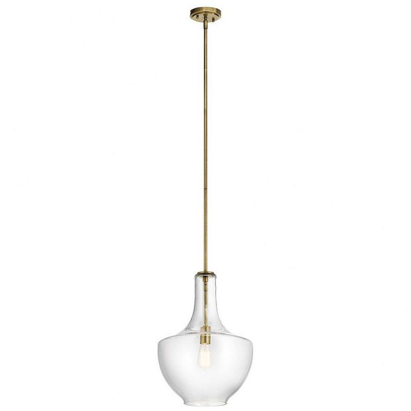 Everly 19.75" 1 Light Bell Pendant Clear Glass Chrome