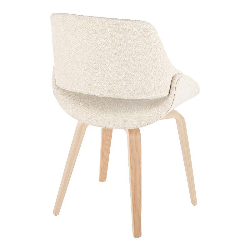 Natural Wood Cream Fabric Upholstered Side Chair