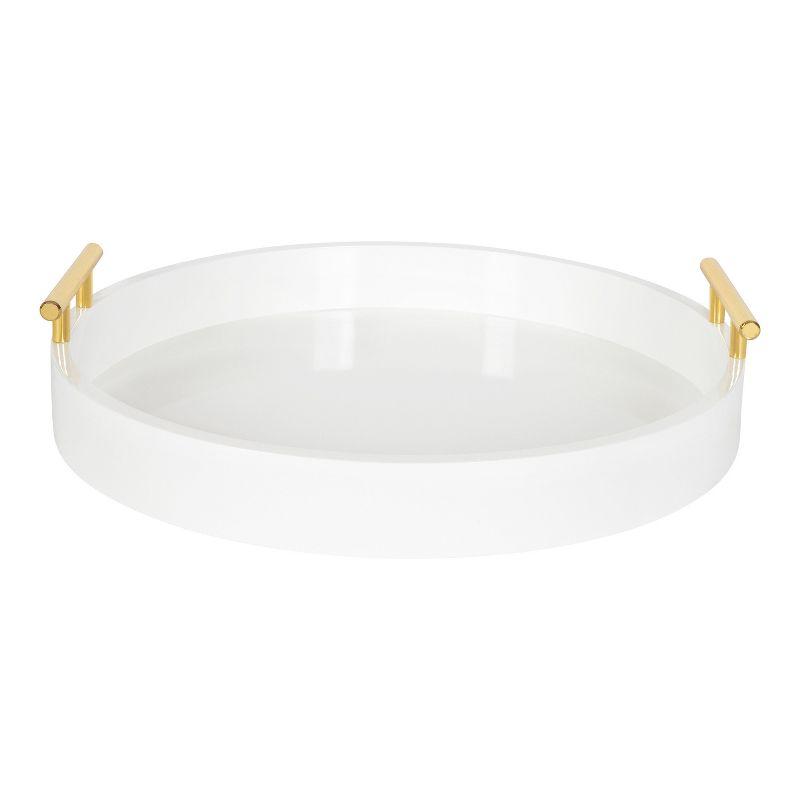 Kate and Laurel Lipton Tray, 18" Diameter, White