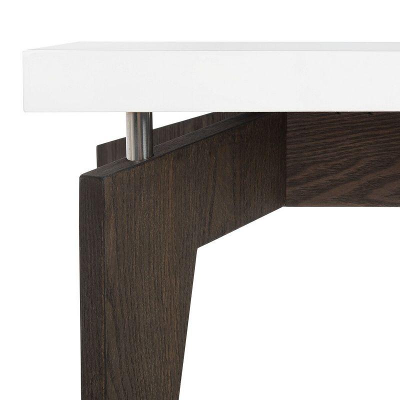 Josef End Table - White/Dark Brown - Safavieh.