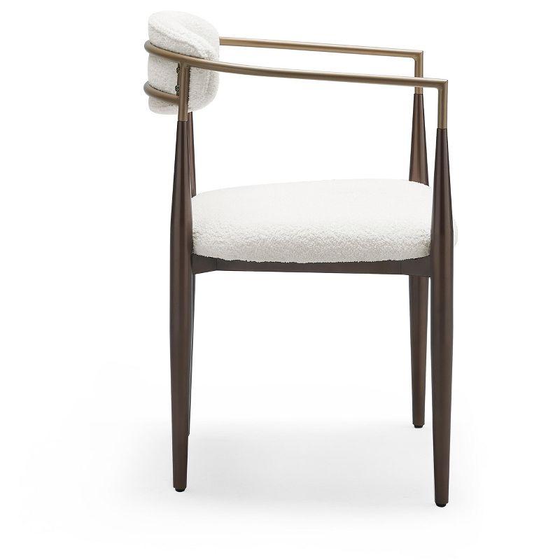 Christopher Knight Home Grov Upholstered Boucle Iron Dining Chair (Set of 2), Beige and Gold