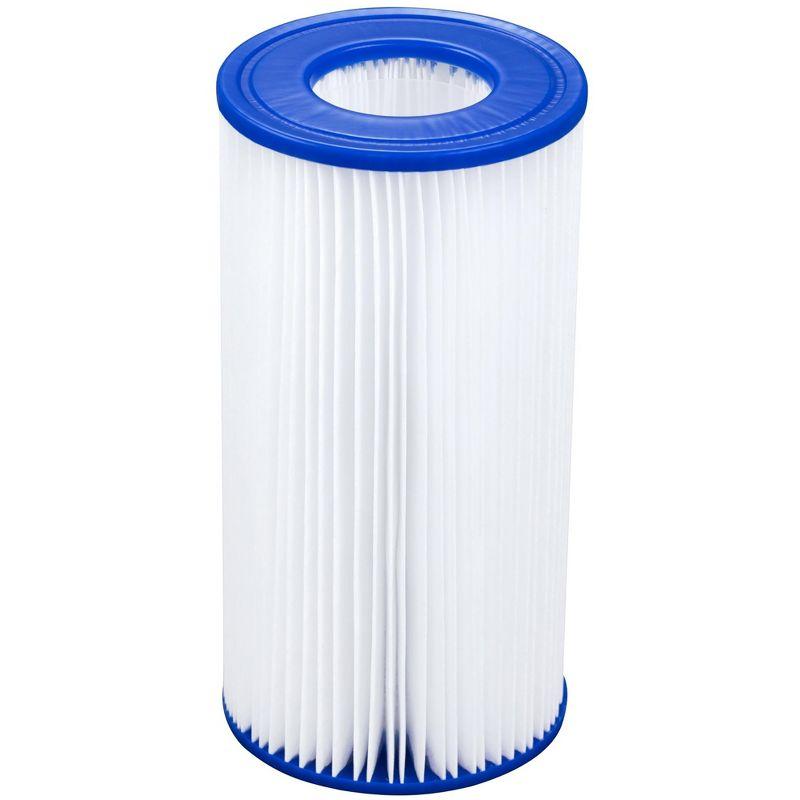 Bestway Fast Set PVC 15' Above Ground Round Inflatable Swimming Pool Set with 530 GPH Filter Pump