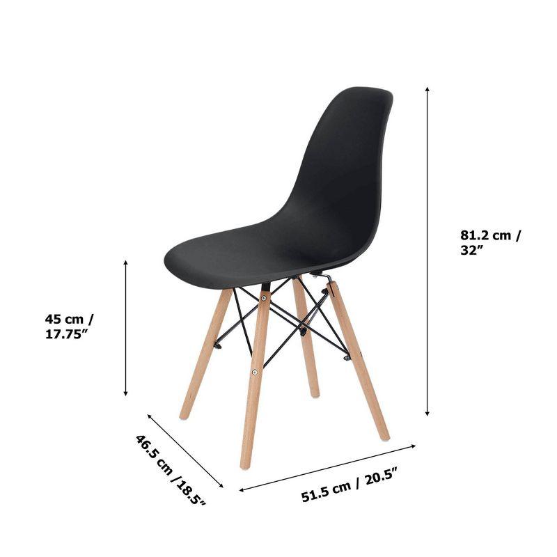 Accent Dining or Office Chair with Wooden Legs (Set of 2)