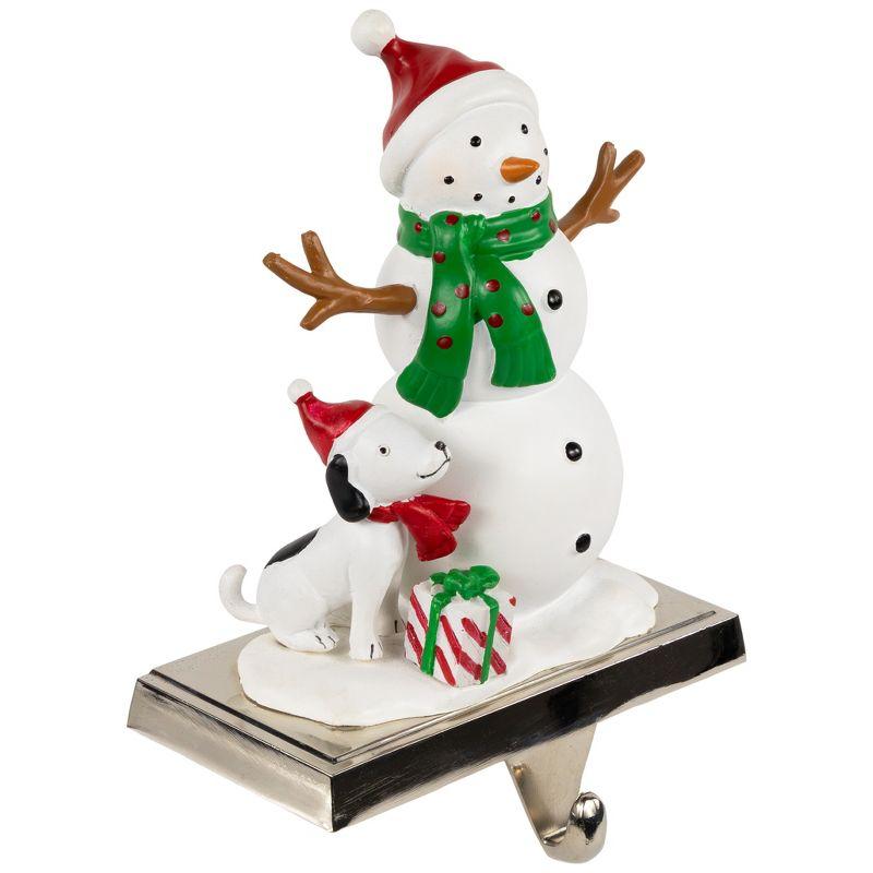 Northlight 6" Snowman and Puppy Christmas Stocking Holder