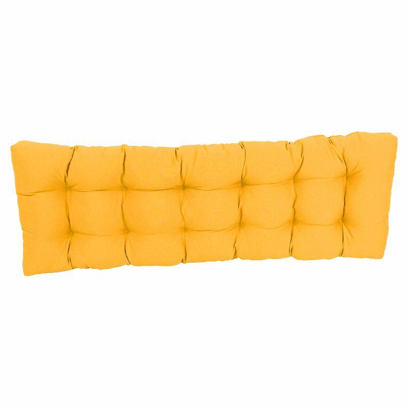 Sunset Yellow Tufted Twill Bench Cushion 55" x 19"