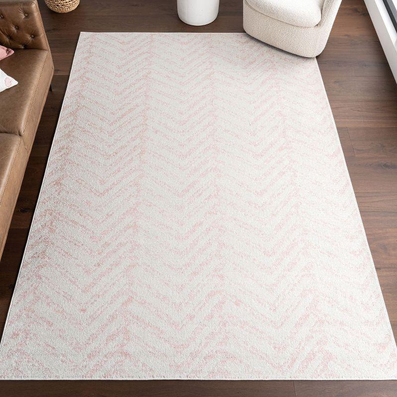 Nuloom Rosanne Geometric 5x7 Indoor Area Rug for Living Room Bedroom Dining Room Kitchen, Pink/Ivory