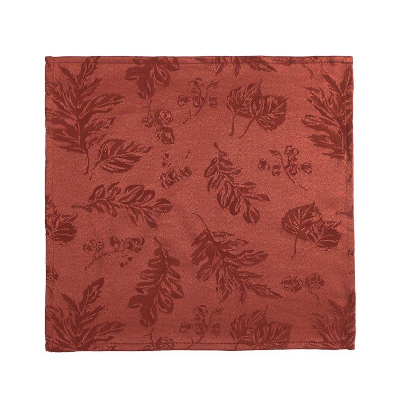 Elrene Elegant Woven Leaves Jacquard Damask Napkin, Set of 8 - Elrene Home Fashions