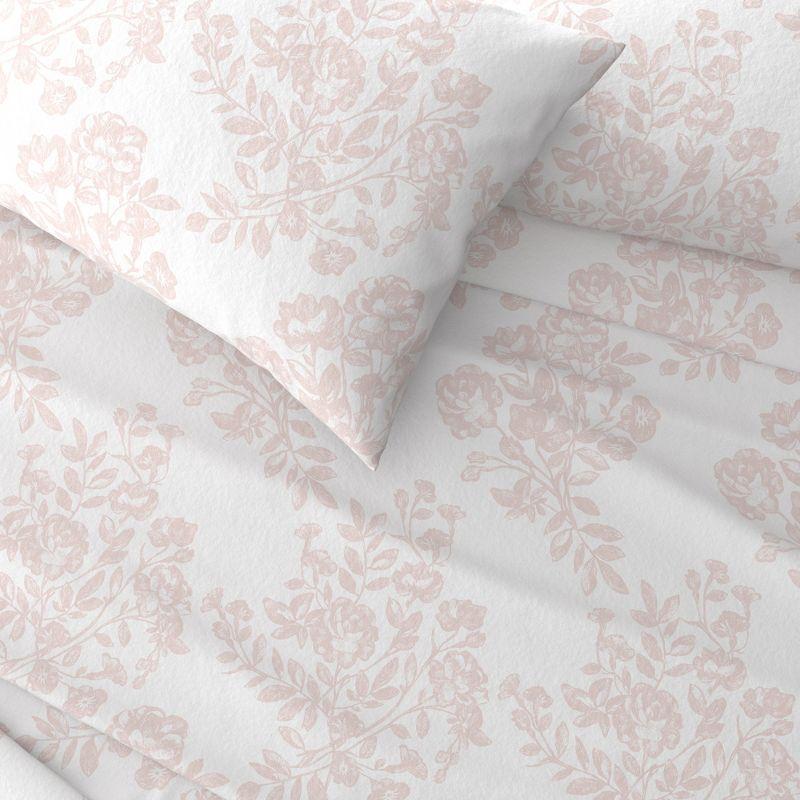 Queen Blush Pink Cotton Flannel Sheet Set