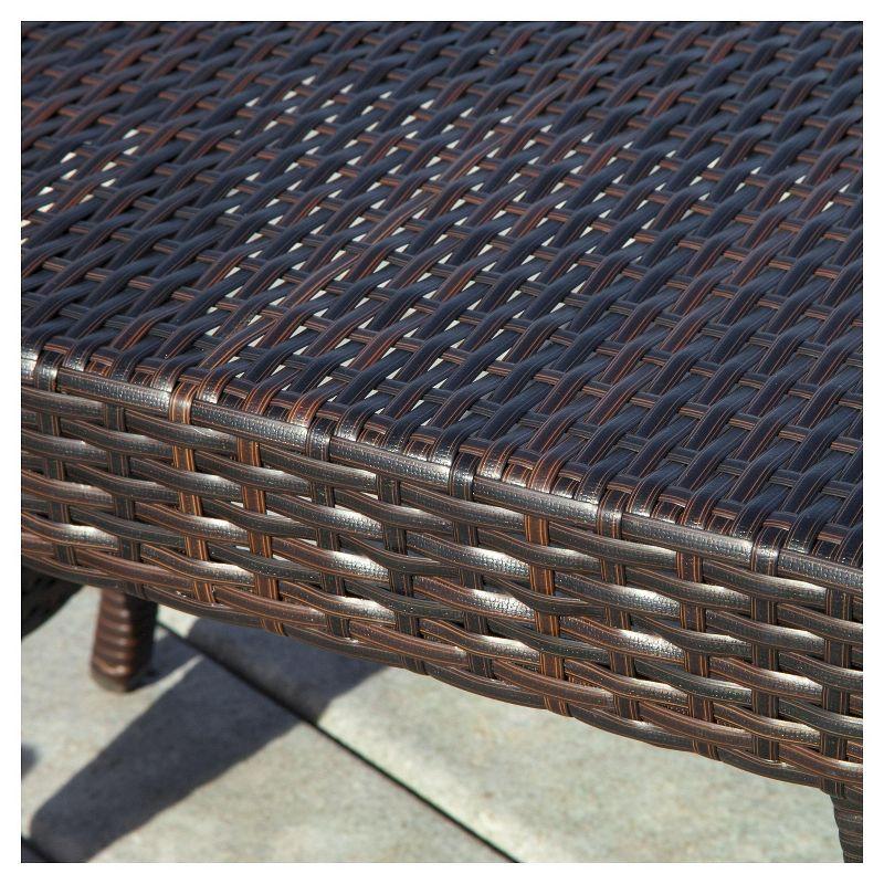 Salem Wicker Adjustable Folding Patio Table - Brown - Christopher Knight Home