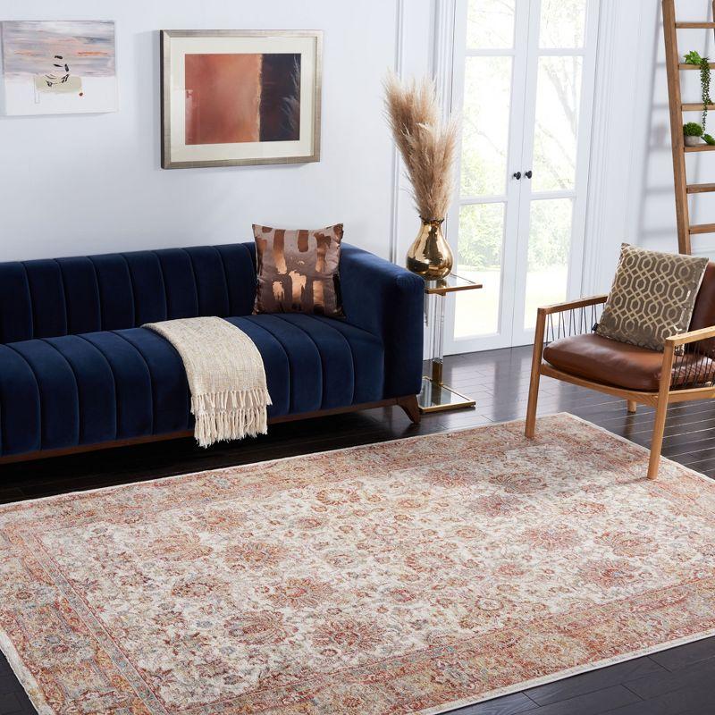Valencia VAL570 Power Loomed Area Rug - Ivory/Rust - 4'x6'2" - Safavieh.