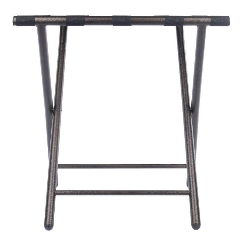 Tavin Luggage Rack Folding Straight Leg Black - Winsome: Guest Room Suitcase Stand, No Assembly Required