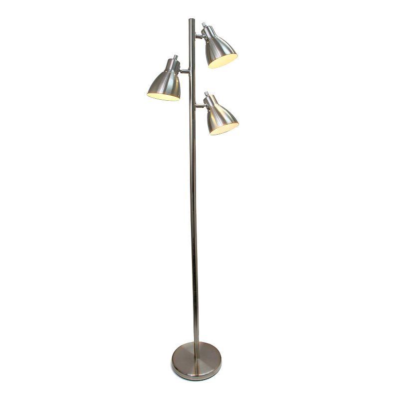 64" Traditional 3 Light Metal Floor Lamp with Adjustable Spotlight Shades - Creekwood Home