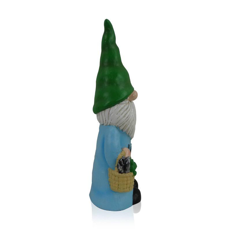 24" Magnesium Oxide "Happiness is Gnome Made" Indoor/Outdoor Garden Gnome Statue Green/Blue - Alpine Corporation
