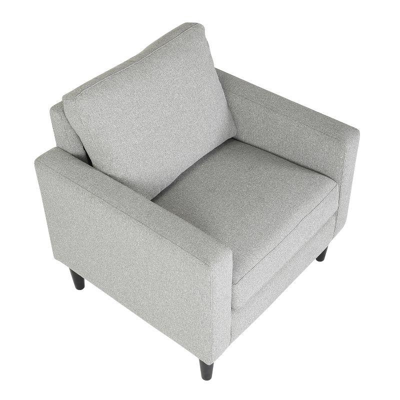 Wendy Arm Chair Polyester/Wood Black/Gray - LumiSource: Plush, Comfortable Reading & Living Room Seating