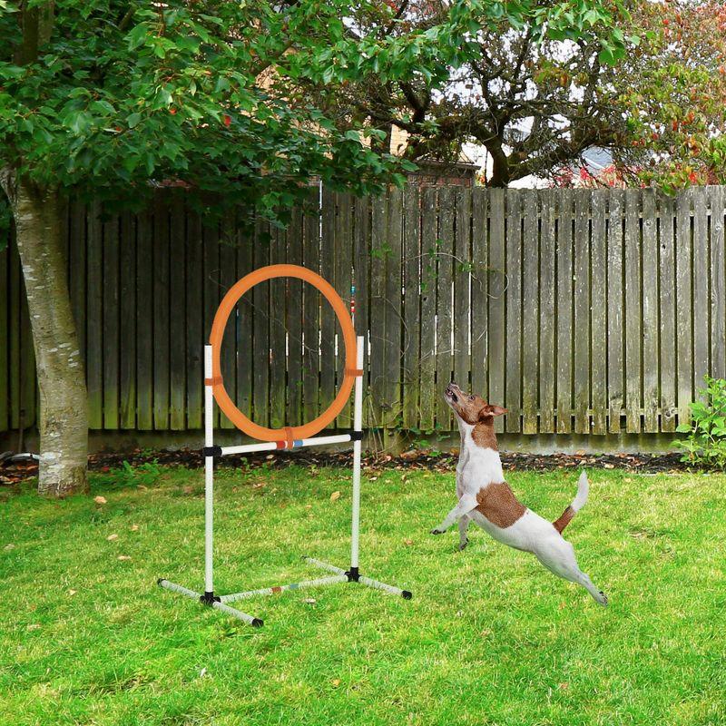 PawHut 2-in-1 Orange Dog Agility Tire Jump and Hurdle Bar