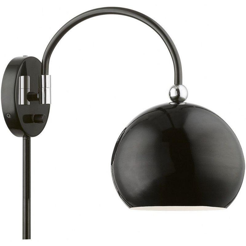 Livex Lighting Stockton 1 - Light Wall Light in  Shiny Black/Polished Chrome