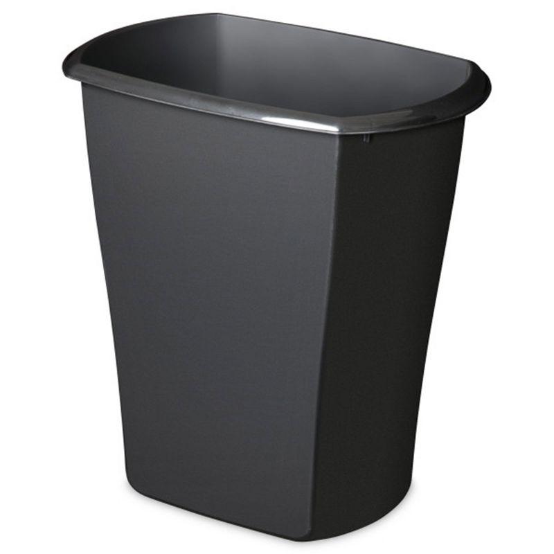 Sterilite Black 3-Gallon Plastic Rectangular Wastebasket