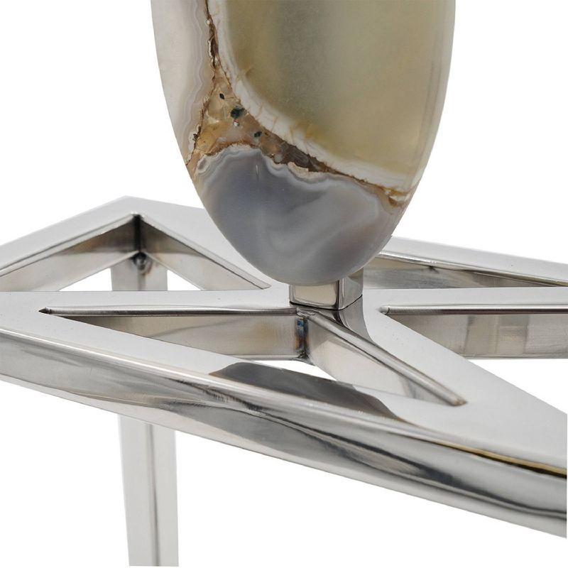 16"x27" Agate Table Lamp Silver/Gray - A&B Home