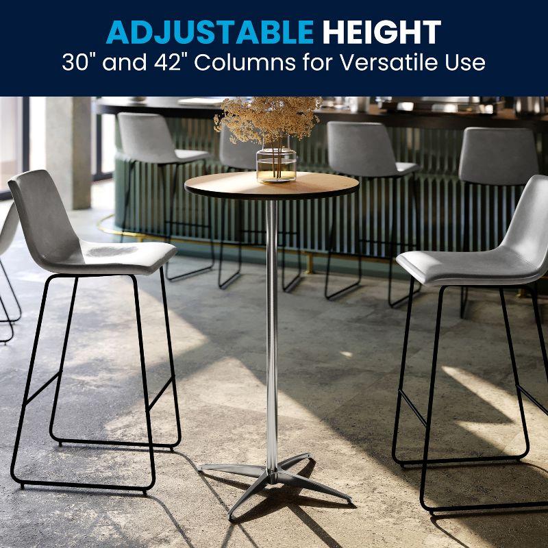 Flash Furniture Marrel Round Wood Cocktail Table with Columns