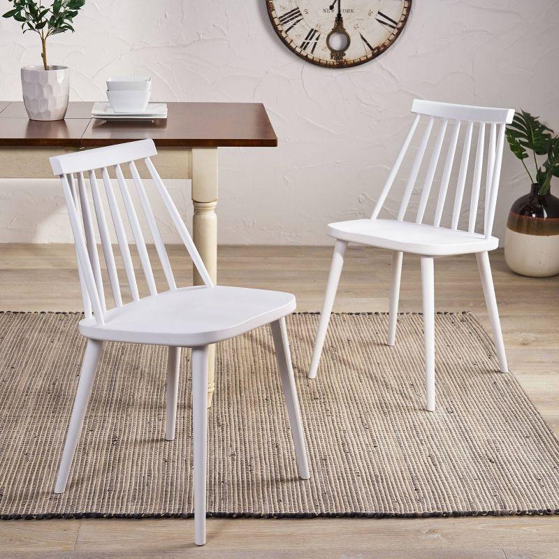 Gracie Oaks Farmhouse Spindle Back Dining Chairs,Set Of 2