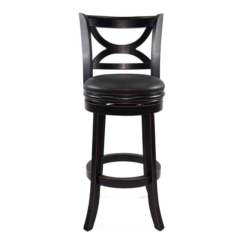 29" Florence Swivel Hardwood Barstool Black - Boraam: Upholstered, High Back, Counter Height