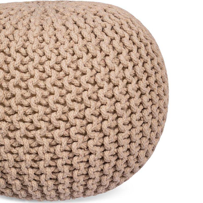 BirdRock Home Round Pouf Foot Stool Ottoman - Natural