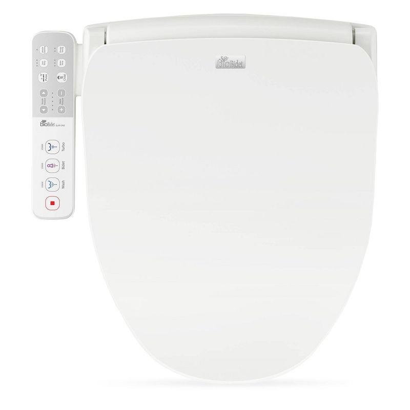 Slim One White Heated Bidet Toilet Seat with Stainless Steel Nozzle