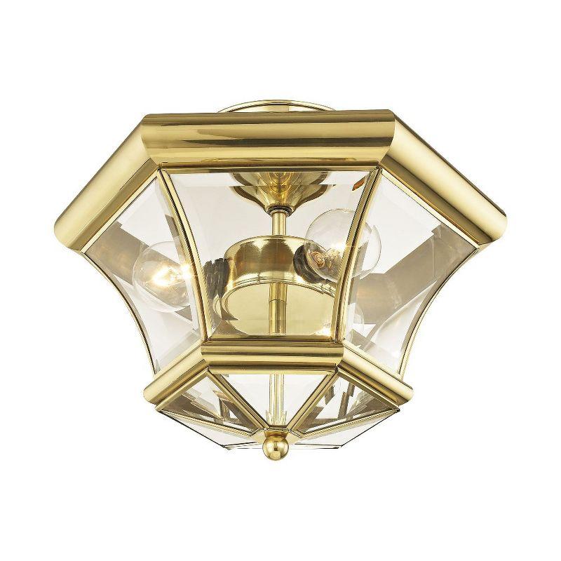 Livex Lighting Monterey 3 - Light Flush Mount in  Polished Brass