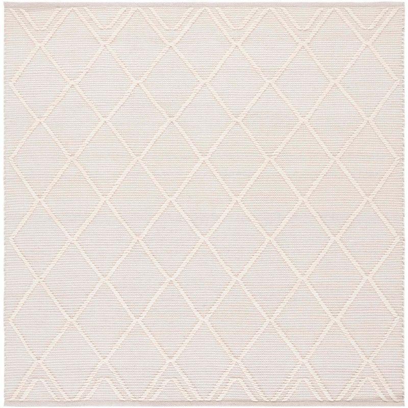 Ivory Coastline Hand-Tufted Wool and Cotton 6' Square Rug