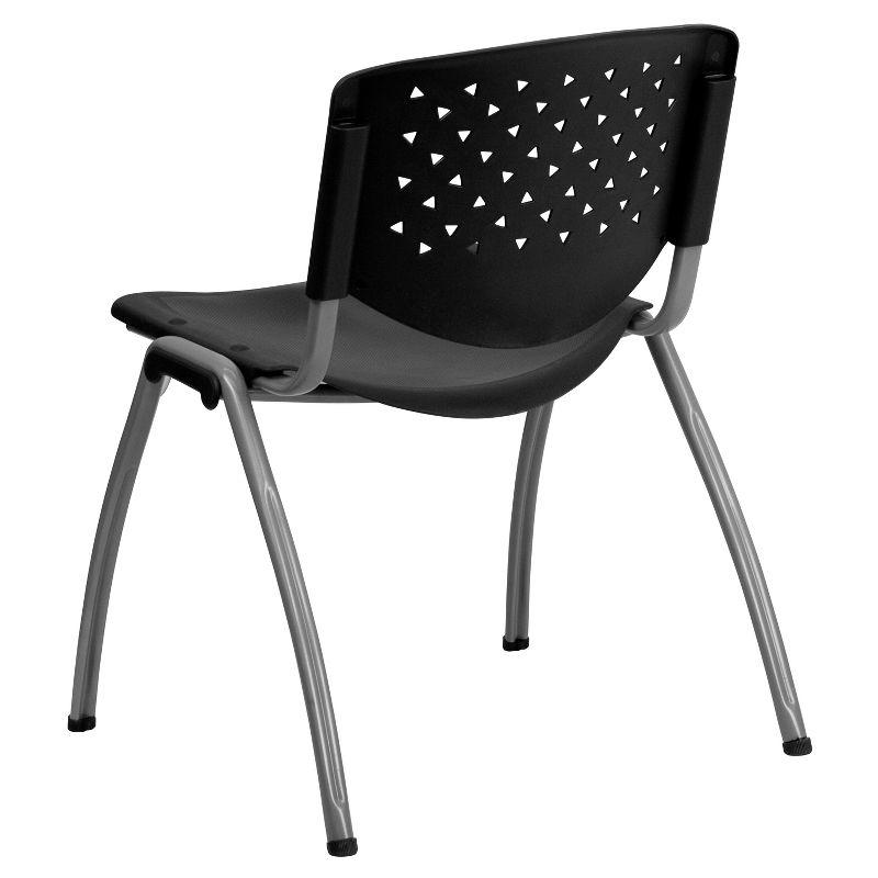 Steel Tube Ergonomic Stacking Chair in Black and Gray