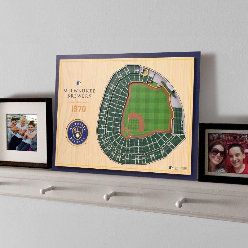 MLB Milwaukee Brewers 5-Layer Stadiumviews 3D Wall Art
