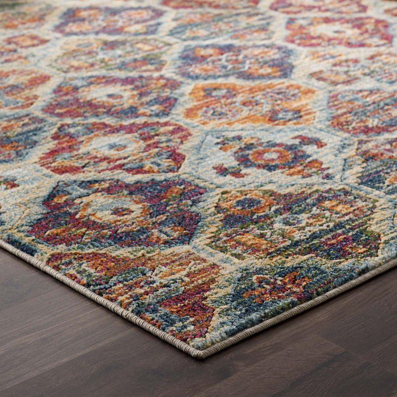 Modway Tribute Azalea Distressed Vintage Floral Lattice 8x10 Area Rug