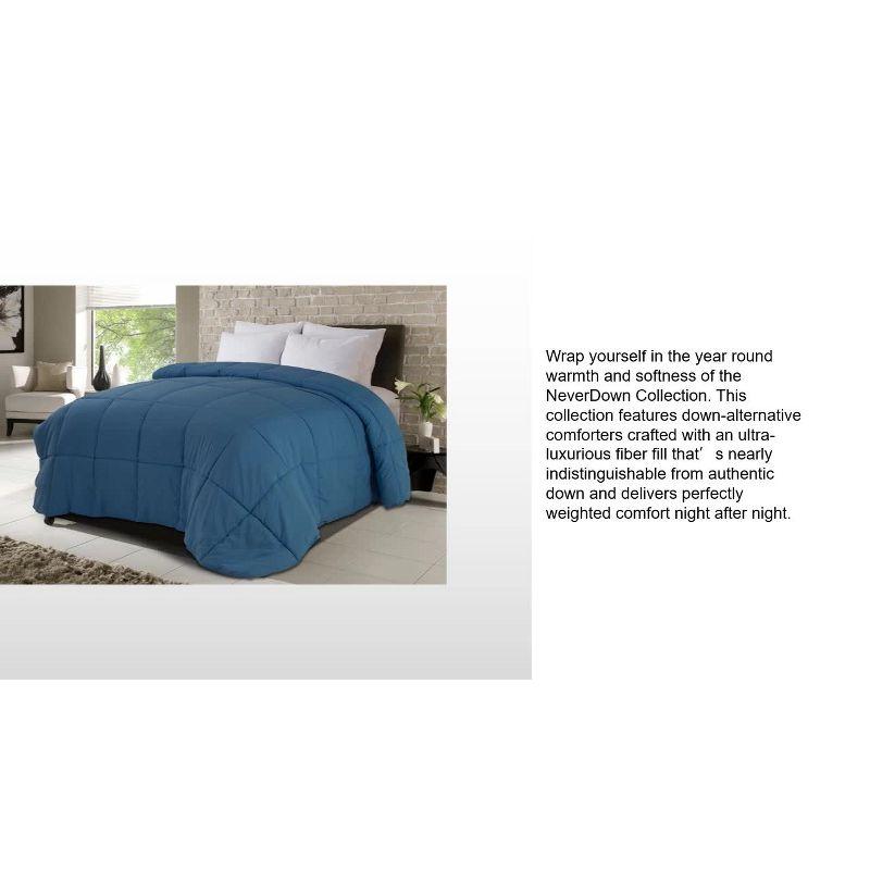 Full Blue Reversible Down Alternative Microfiber Comforter Set