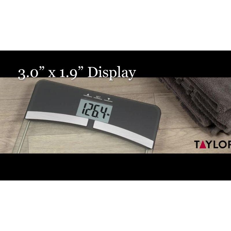 Taylor 400 Lb. Capacity Digital Glass Platform Body Composition Analyzer Bath Scale, Black