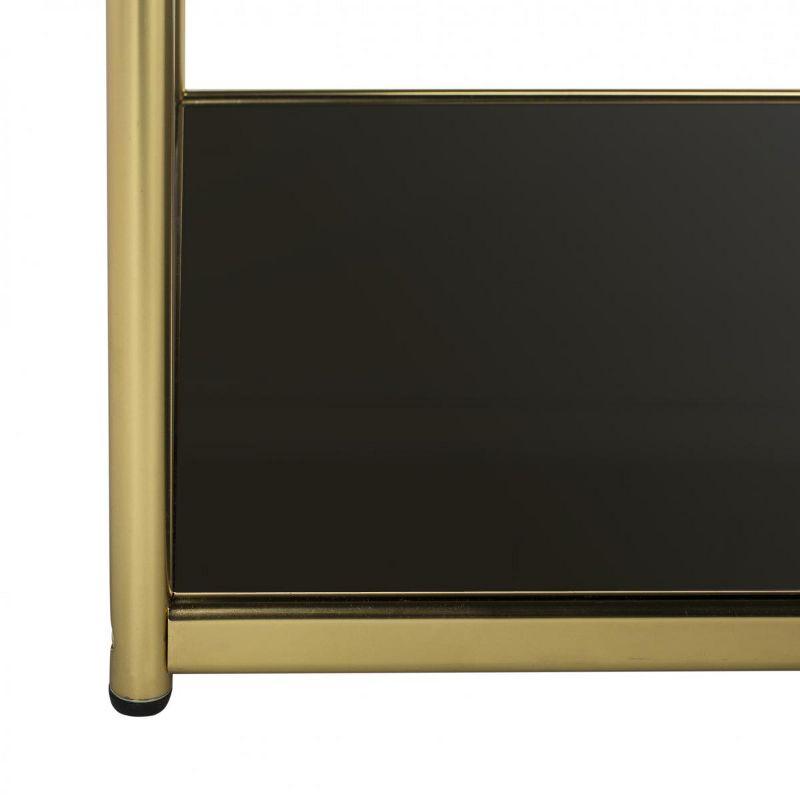 Bauhaus Inspired 51'' Gold and Glass Rectangular Coffee Table