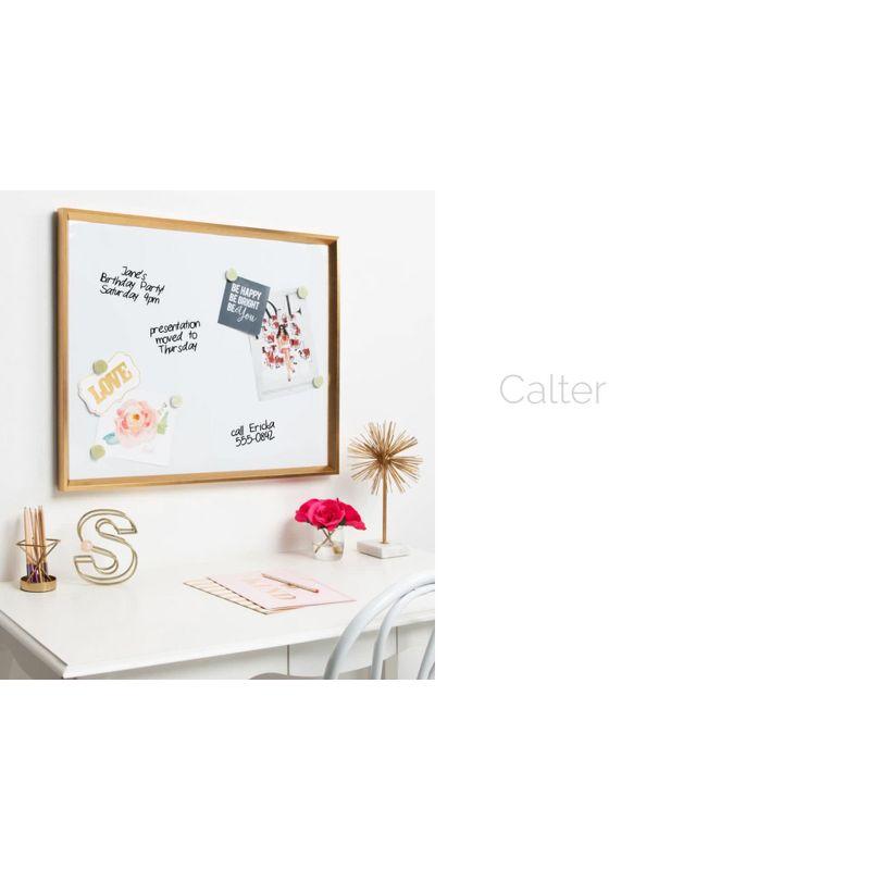 25.5" x 16.5" Calter Framed Magnetic Dry Erase Board Gold - Kate and Laurel: Wall Mounted, Includes Magnets & Marker