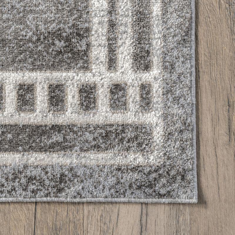 Kyleigh Southwestern Gray 2'6" x 8' Machine Washable Runner Rug