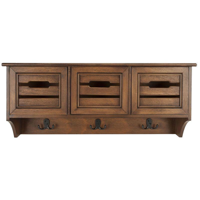 Leon Hanging 3 Drawer Wall Rack - Honey - Safavieh